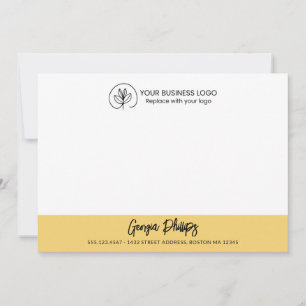 Modern Basic Soft Yellow Name & Logo Card