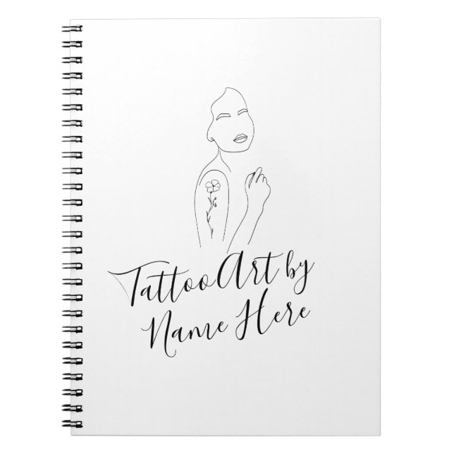 Modern Basic Tattoo ART studio script typography Notebook (Front)