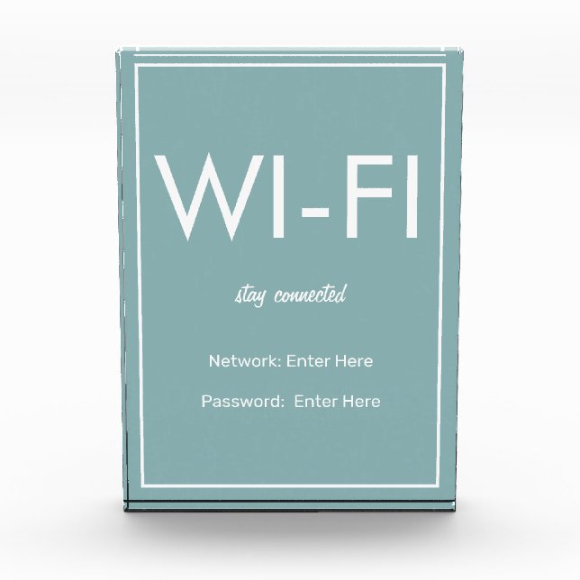 Modern Basic Teal Wi-Fi Guest Block (Front)