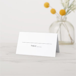 Modern Basic White Blank Bold Typography Wedding Place Card