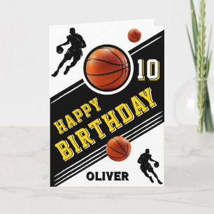 Modern Basketball Ball Player Themed Birthday  Card