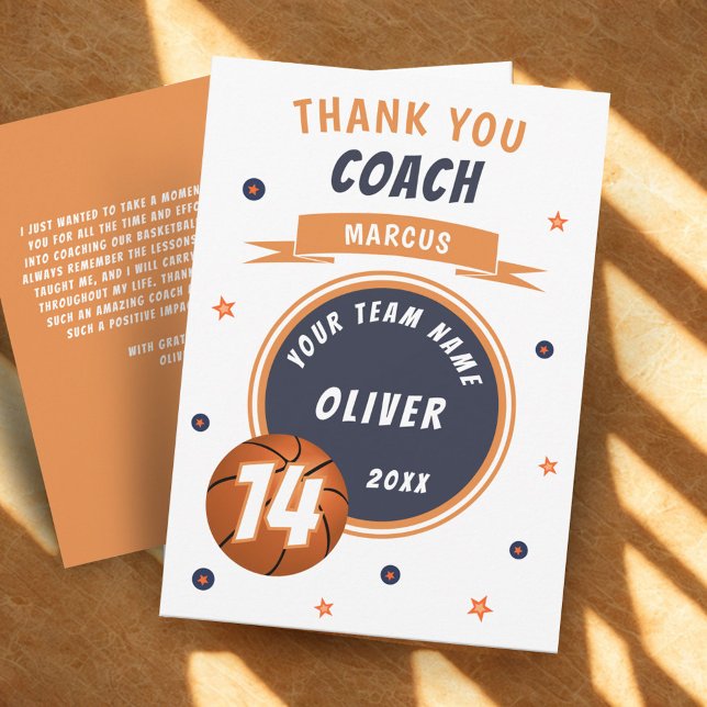 Modern Basketball Ball Thank you Coach  (Creator Uploaded)