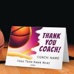 Modern Basketball Ball Thank you Coach<br><div class="desc">Modern Basketball Ball Thank you Coach Card. Express your gratitude to your basketball coach with this sleek and modern thank-you card. The front features a vivid basketball ball graphic that pops against a clean white background. Inside, you can write a heartfelt message for your coach. This card is the perfect...</div>
