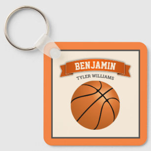 Modern Basketball Kids Name Key Ring