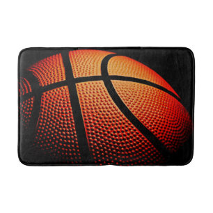 Modern Basketball Sport Ball Skin Texture Pattern Bath Mat