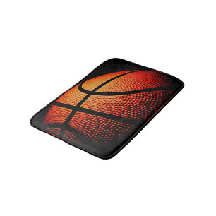 Modern Basketball Sport Ball Skin Texture Pattern Bath Mat