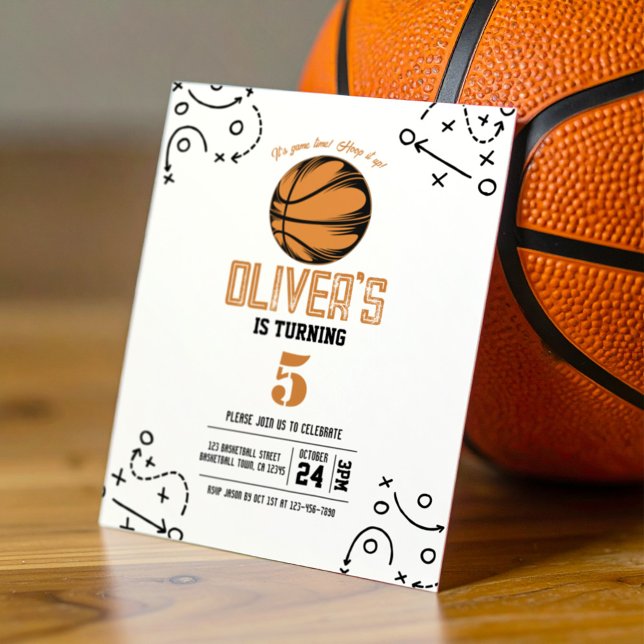 Modern Basketball Tactics Budget Birthday Invite (Creator Uploaded)