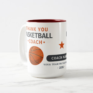 Modern Basketball Team Player Coach Two-Tone Coffee Mug
