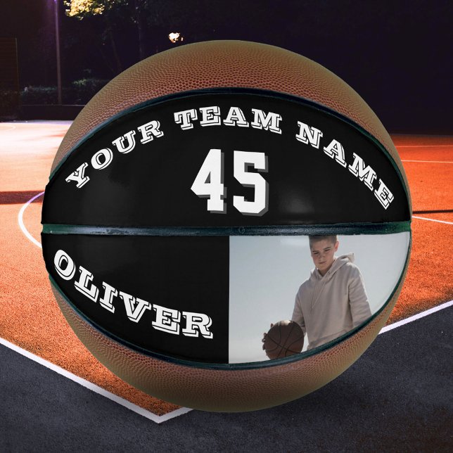 Modern Basketball with Team Name Number Photo (Creator Uploaded)