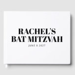 Modern Bat Mitzvah Black and White Personalised Guest Book<br><div class="desc">Modern Bat Mitzvah Black and White Personalised Guest Book</div>