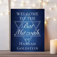 Modern Bat Mitzvah Blue Star of David Welcome