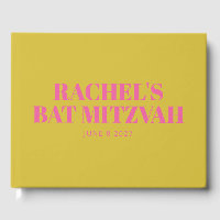 Modern Bat Mitzvah Cute Pink Yellow Personalised