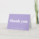 Modern Bat Mitzvah Lavender Purple Personalised Thank You Card<br><div class="desc">Personalised Bold Typography Lavender Modern Thank You Card</div>