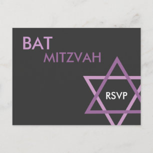 Modern Bat Mitzvah RSVP Postcard