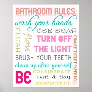 Modern Bathroom Rules Print