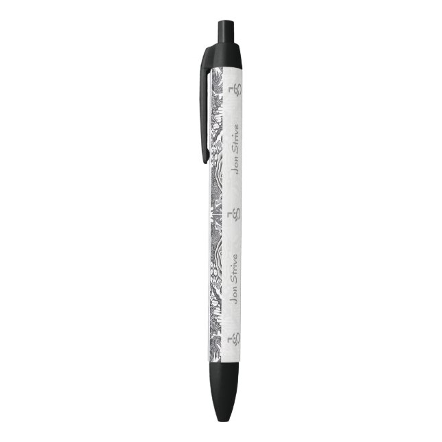 Modern BATIK Pattern Black Ink Pen (Top (Vertical))