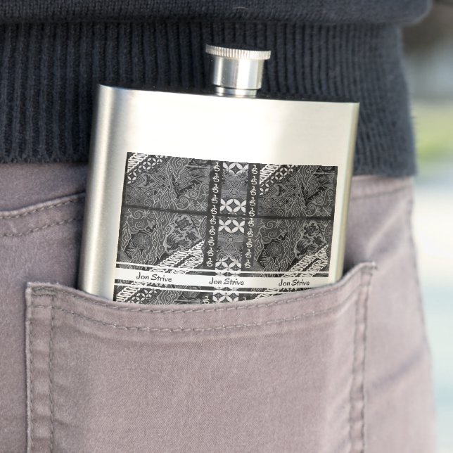 Modern BATIK Pattern Hip Flask (In Situ)