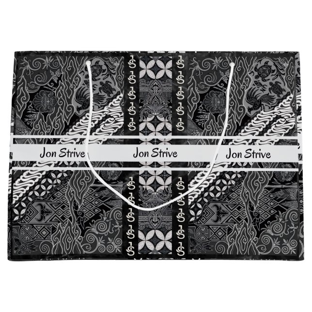 Modern BATIK Pattern Large Gift Bag (Front)