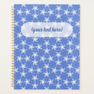 Modern Batik Pattern White Jasmine Floral Flower Planner