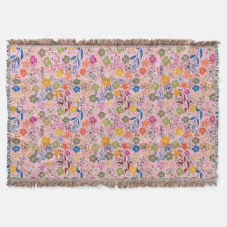 Modern Batik Rose Shadow Throw Blanket