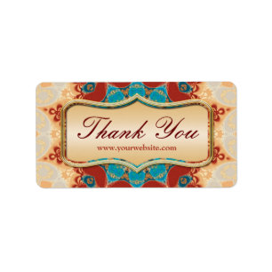 Modern Batik Thank You Sticker Labels