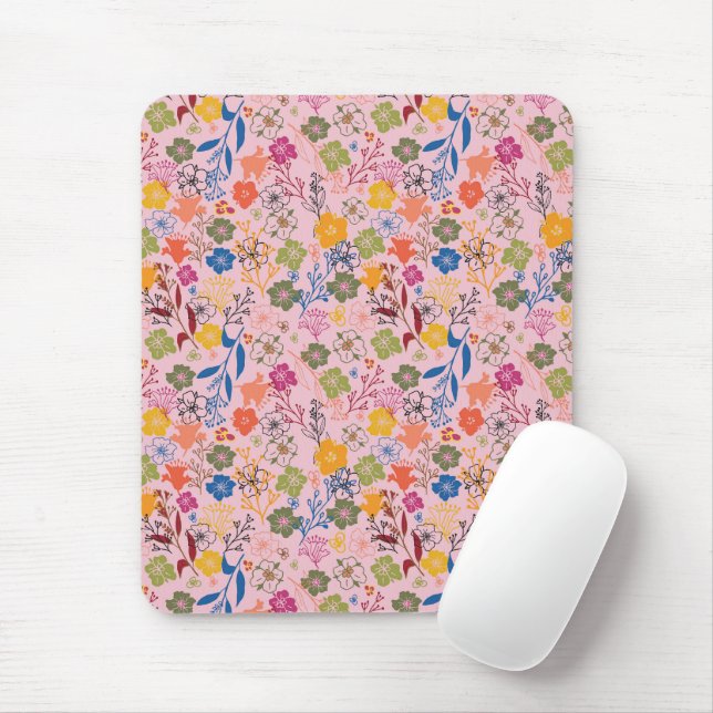 Modern Batik Victoria Rose Mouse Pad (With Mouse)
