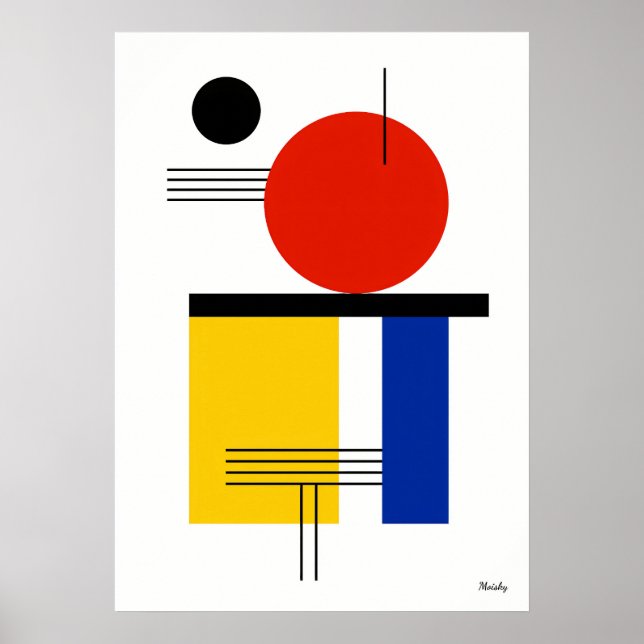 Modern Bauhaus Geometric Abstract Minimalist Poster (Front)