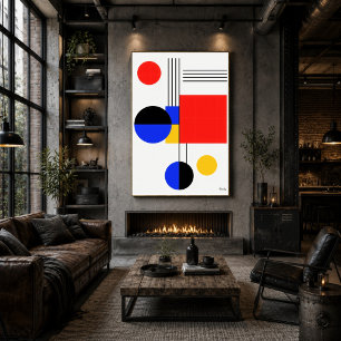 Modern Bauhaus Geometric Abstract Minimalist Wall Poster
