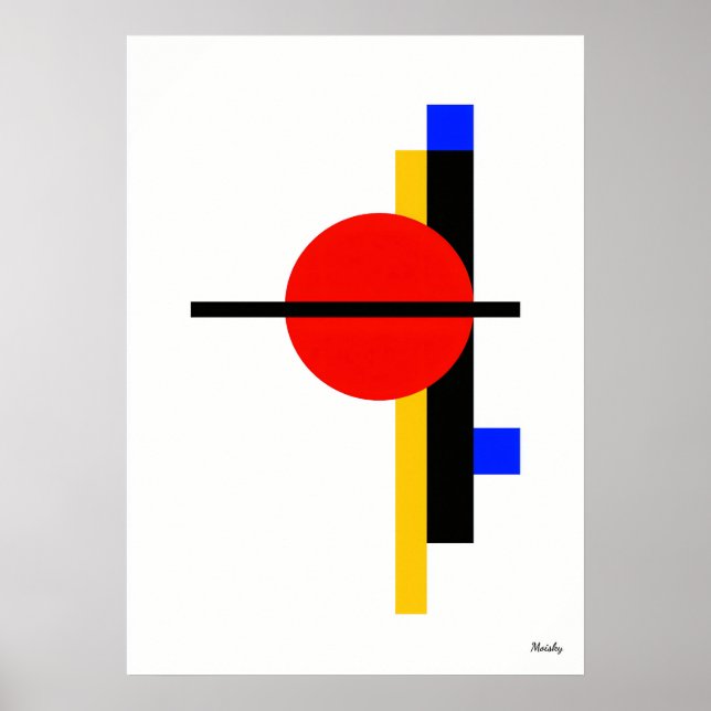 Modern Bauhaus Geometric Minimalist Wall Art (Front)