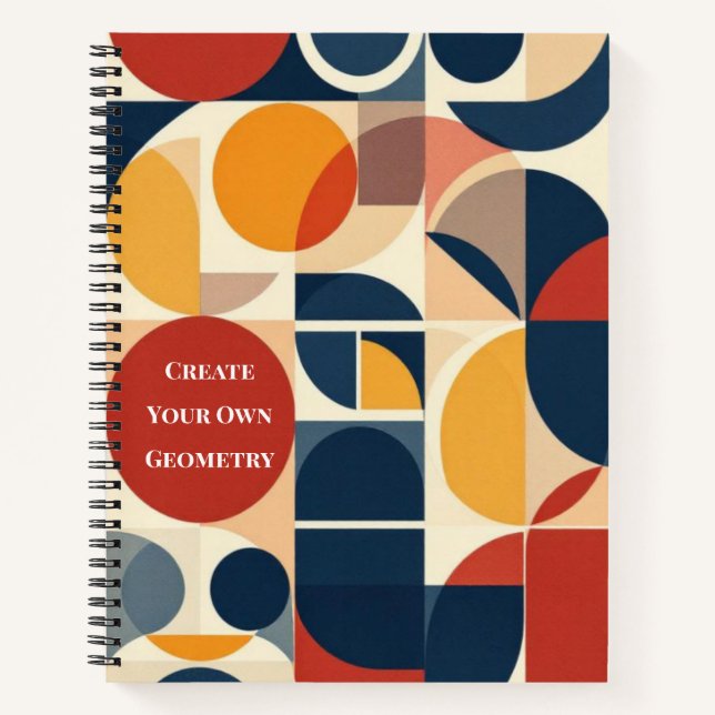 Modern Bauhaus Geometric Pattern Notebook (Front)