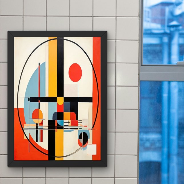 Modern Bauhaus-Inspired Geometric Abstract Art Poster (Creator Uploaded)