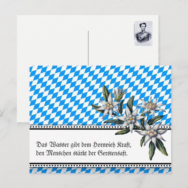 Modern Bavarian Statement about beer Postcard (Front/Back)