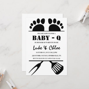 modern bbq baby shower invitations