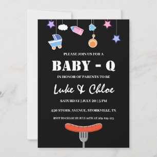 modern bbq baby shower invitations