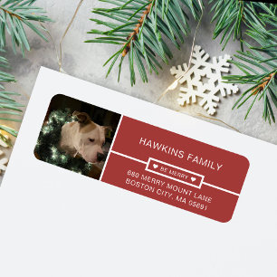 Modern Be Merry Photos Return Address Label