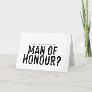 Modern Be My Man of Honour Wedding Card