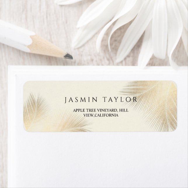 Modern Beach Coastal Frame Wedding   Return Address Label (Insitu)