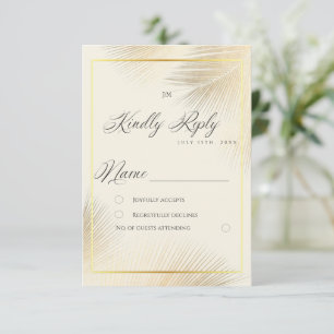 Modern Beach Coastal Frame Wedding RSVP Card