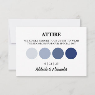 Modern Beach Coastal Watercolor Wedding Blue Card