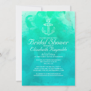 Modern Beach Destination Bridal Shower Invitations