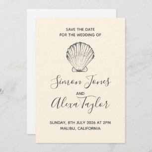 Modern Beach destination wedding save the date