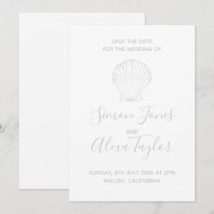 Modern Beach destination wedding save the date