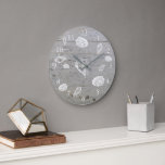 Modern beach driftwood ocean sea shells large clock<br><div class="desc">Modern summer ocean beach clock with driftwood background and seashells.</div>