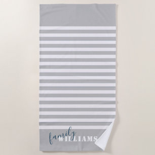 Modern Beach House Family Monogram Beach Towel