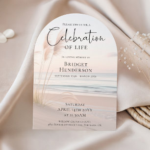 Modern Beach Ocean Celebration of Life Memorial Invitation