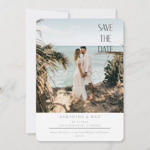 Modern Beach Photo Rounded Save the Date