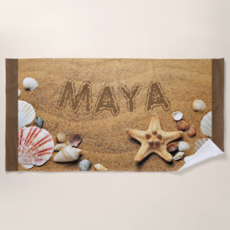 Modern, Beach, Sand, Personalised Beach Towel