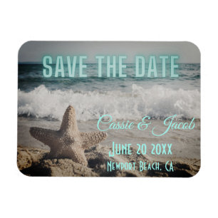 Modern Beach Scene Save the Date Magnet