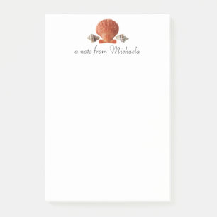 Modern Beach Seashells Personalised Post-it Notes