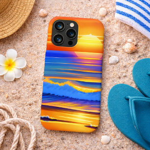 Modern Beach Sunset iPhone 15 Pro Case